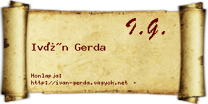 Iván Gerda névjegykártya